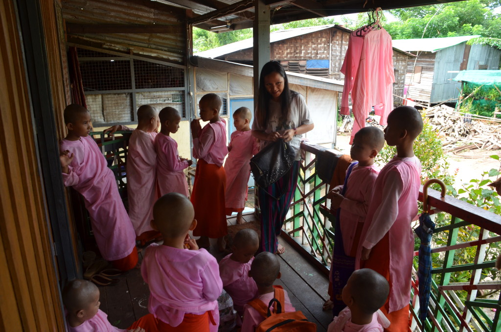 NELC Xplore employee emon with buddhist novice nuns