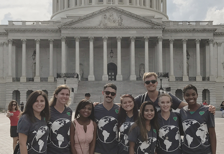 Greenheart Travelers in front of the Capitol Building in Washington D.C. during the GGLC 2017.