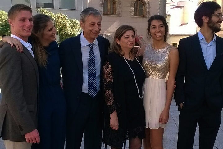 chase and his host family in spain