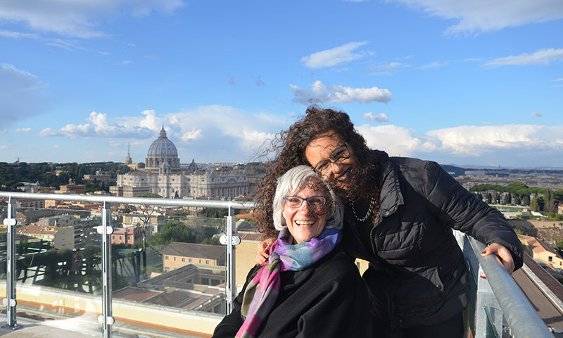 A teacher and student in Italy.