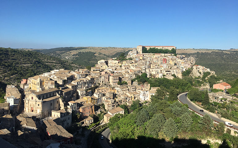 An aerial shot of Ragusa, Sicily.